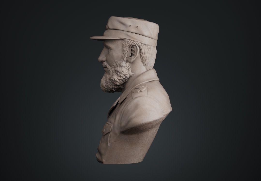Fidel Castro Bust 3D print model_2