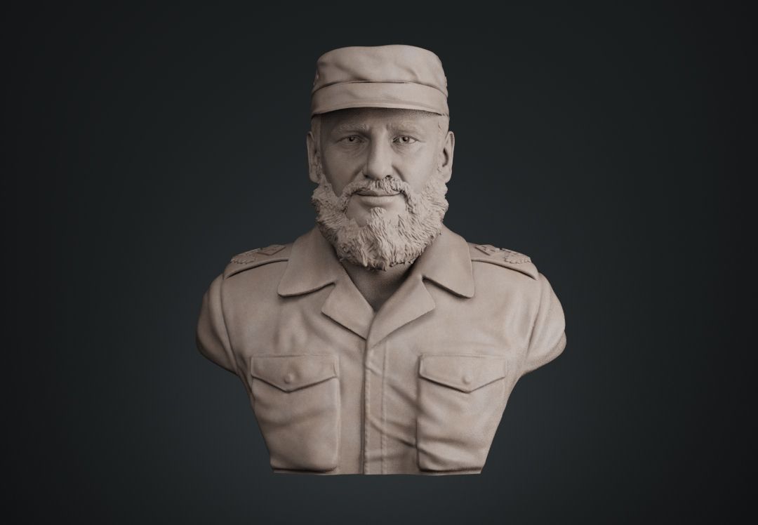 Fidel Castro Bust 3D print model_1
