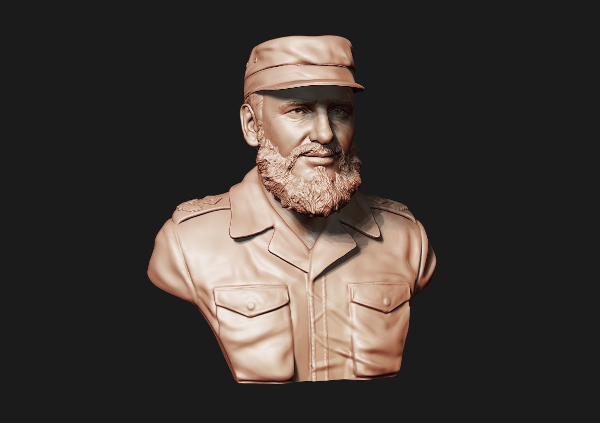 Fidel Castro Bust 3D print model_17