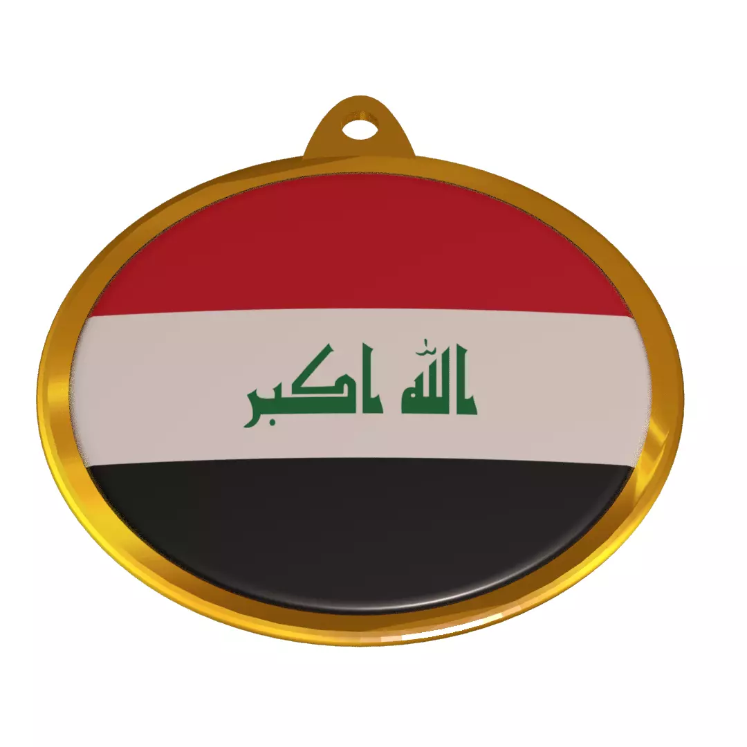 The flag of Iraq medal badge 3D model