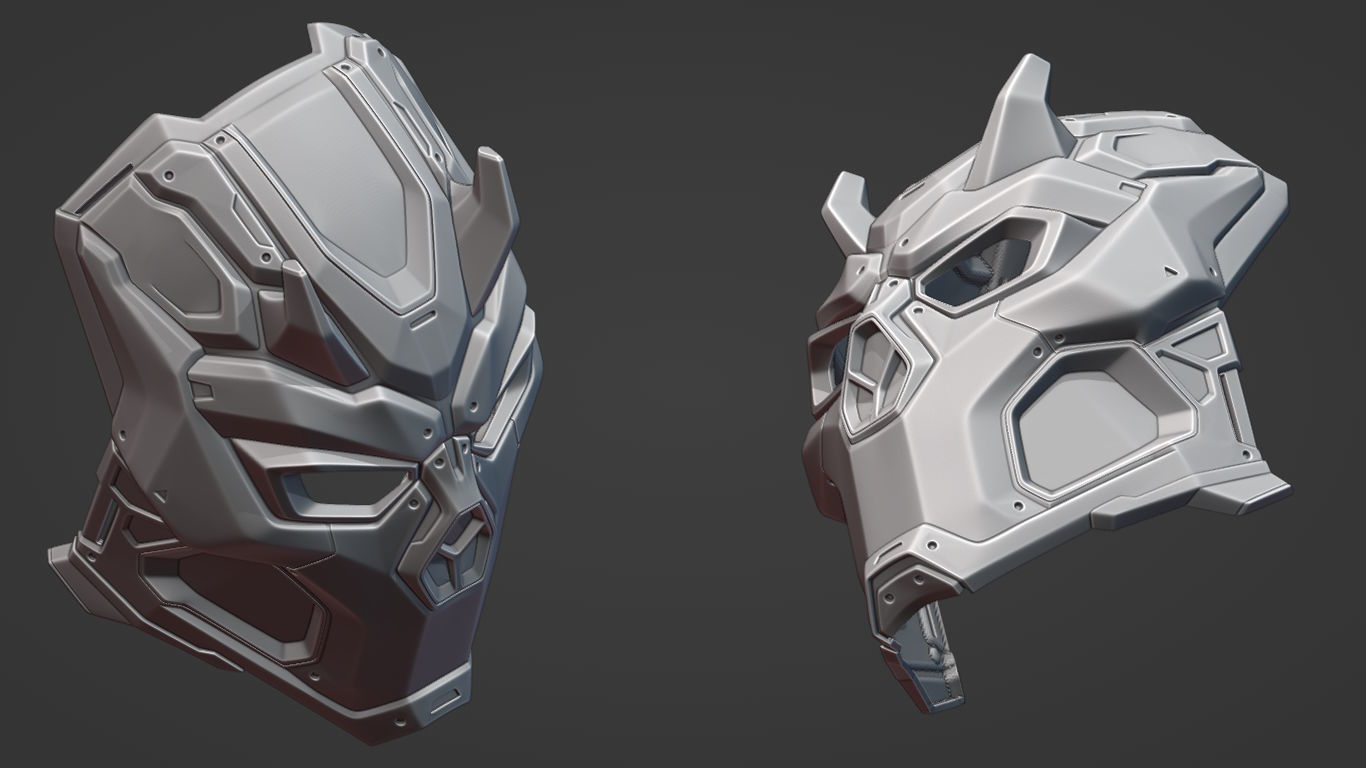 CYBER ONI - cosplay mask - DIGITAL STL FILE for 3D printing 3D print model_7