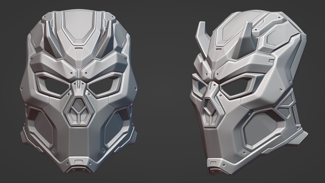 CYBER ONI - cosplay mask - DIGITAL STL FILE for 3D printing 3D print model_6