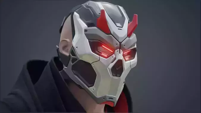 CYBER ONI - cosplay mask - DIGITAL STL FILE for 3D printing 3D print model