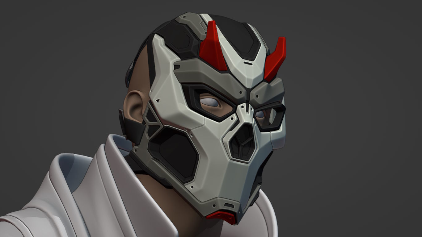 CYBER ONI - cosplay mask - DIGITAL STL FILE for 3D printing 3D print model_2