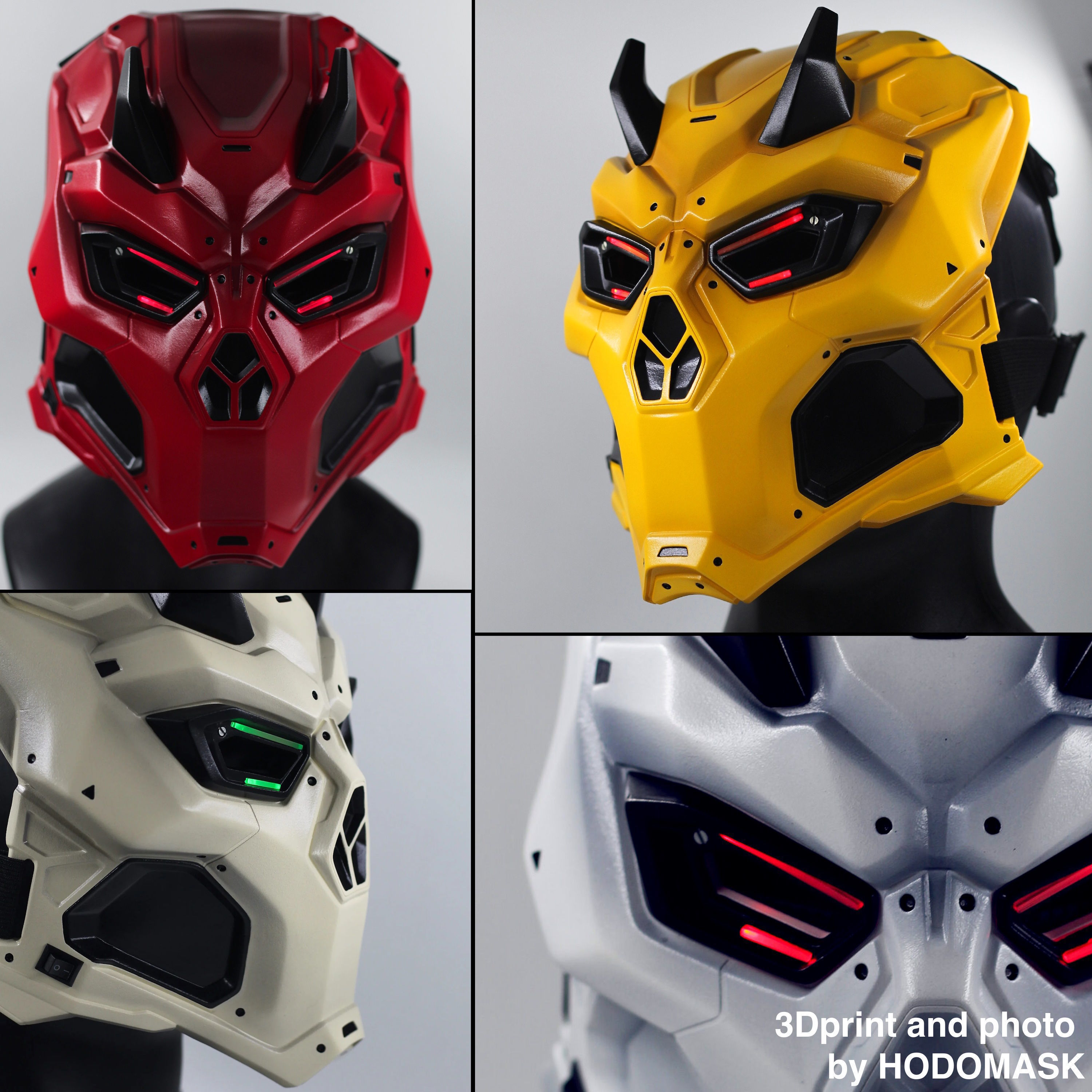 CYBER ONI - cosplay mask - DIGITAL STL FILE for 3D printing 3D print model_10