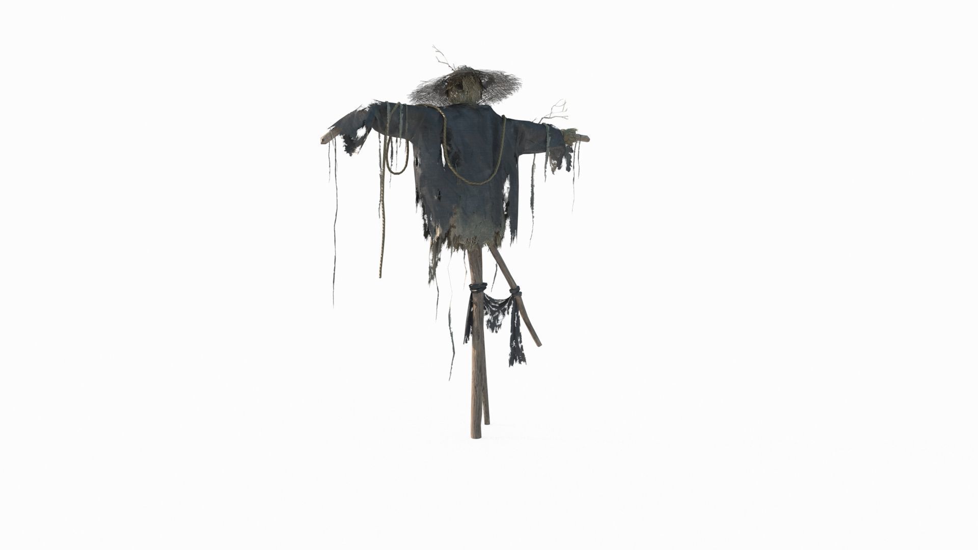 Asian Ancient Scarecrow 3D model_5