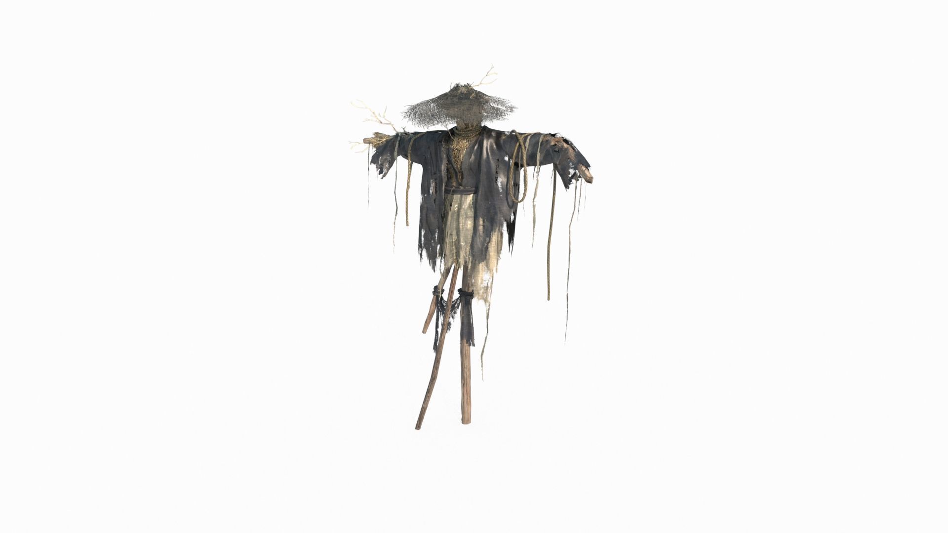 Asian Ancient Scarecrow 3D model_4