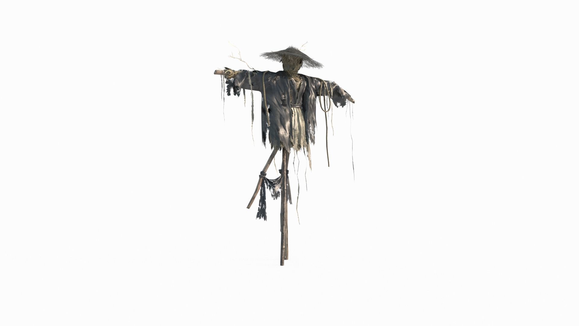 Asian Ancient Scarecrow 3D model_2