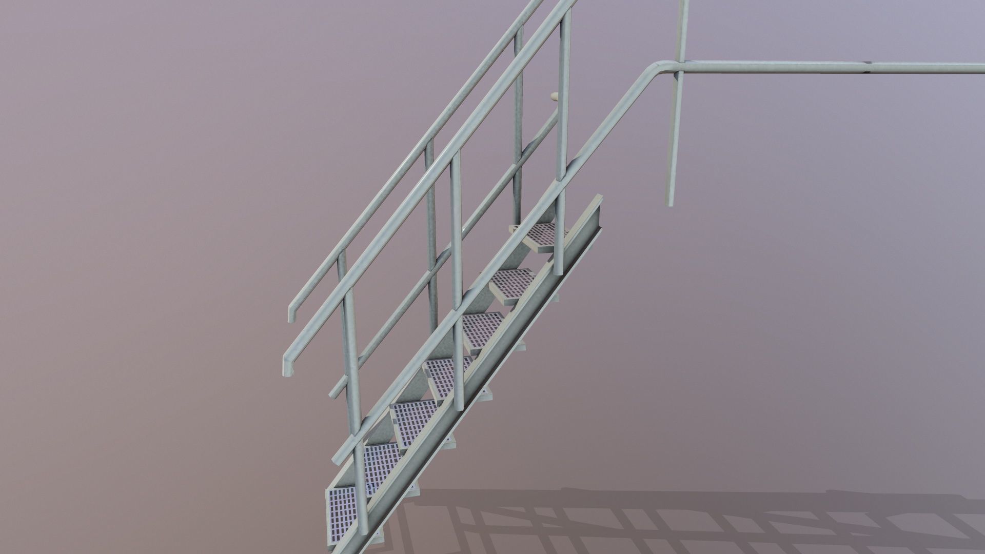 Stair Case Low-poly 3D model_3