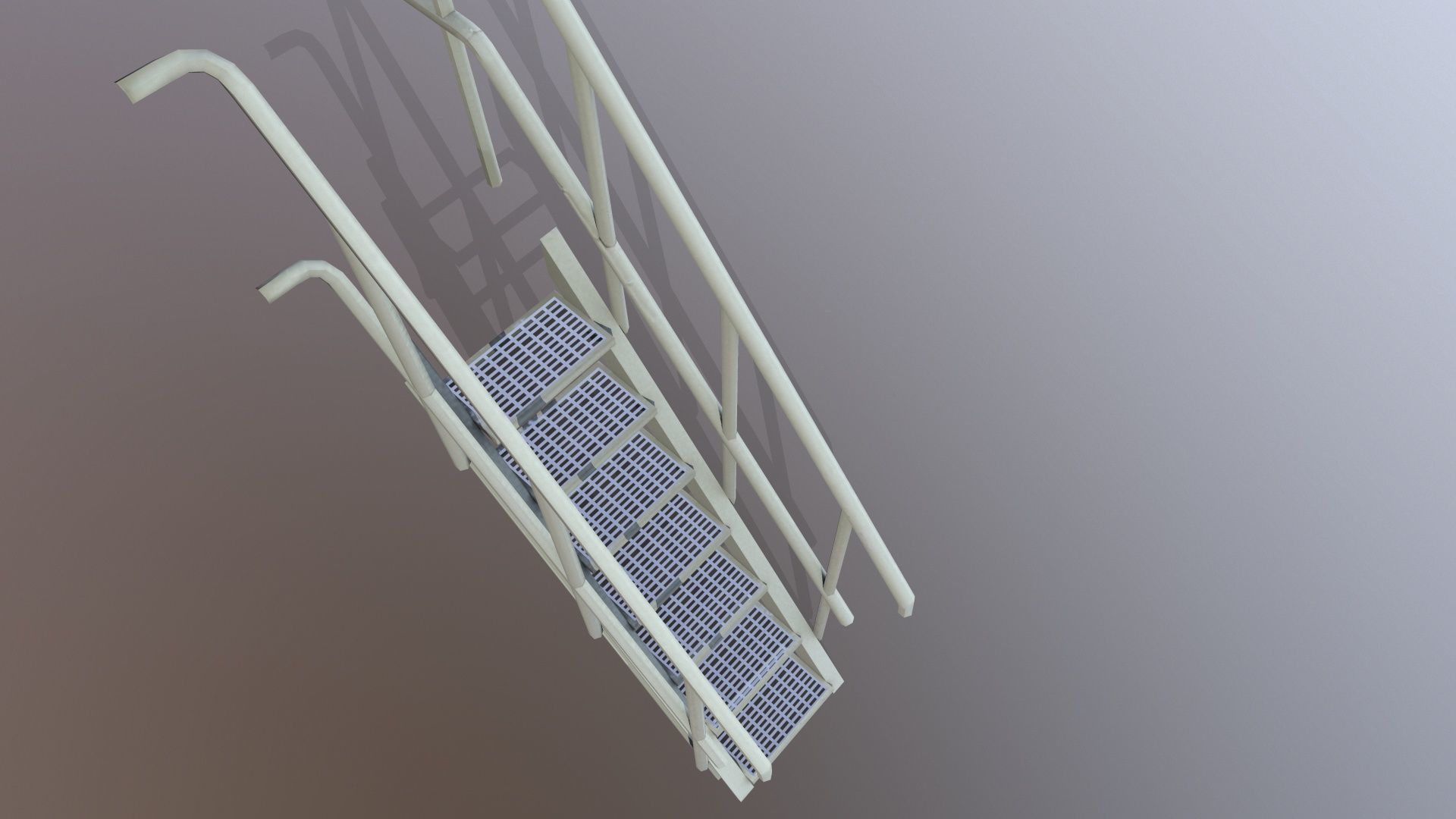 Stair Case Low-poly 3D model_5