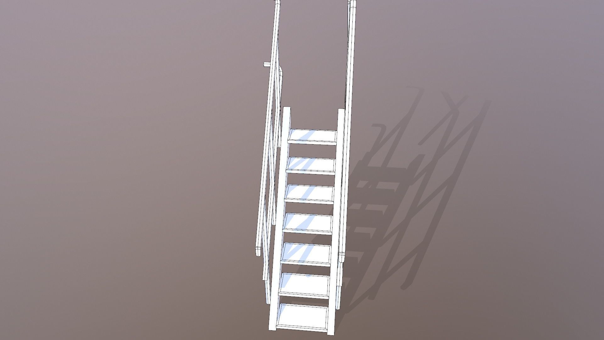 Stair Case Low-poly 3D model_8