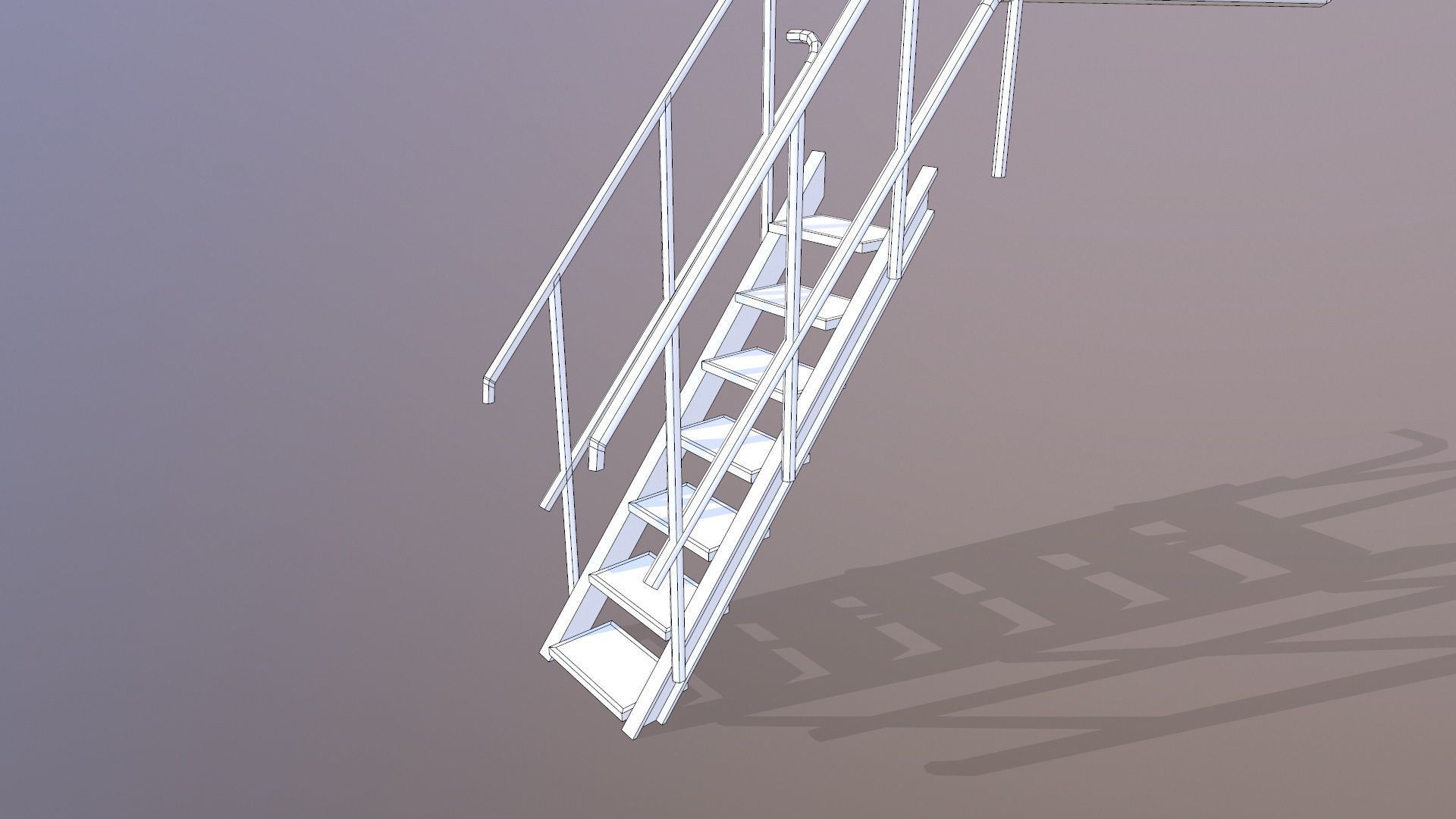 Stair Case Low-poly 3D model_9