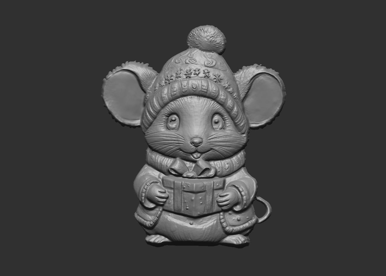 mouse christmas decor 3D print model_9