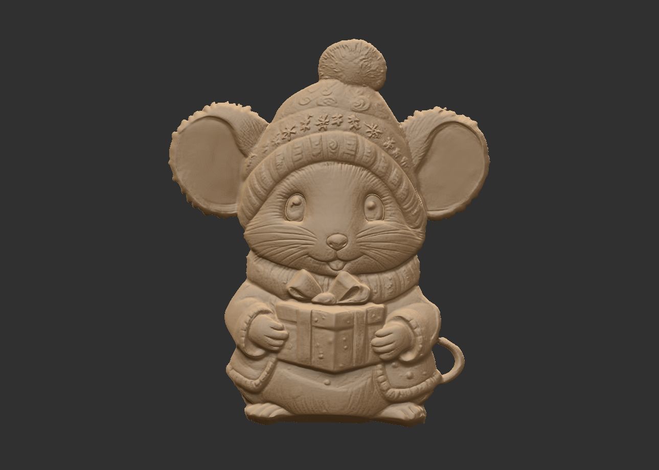 mouse christmas decor 3D print model_14