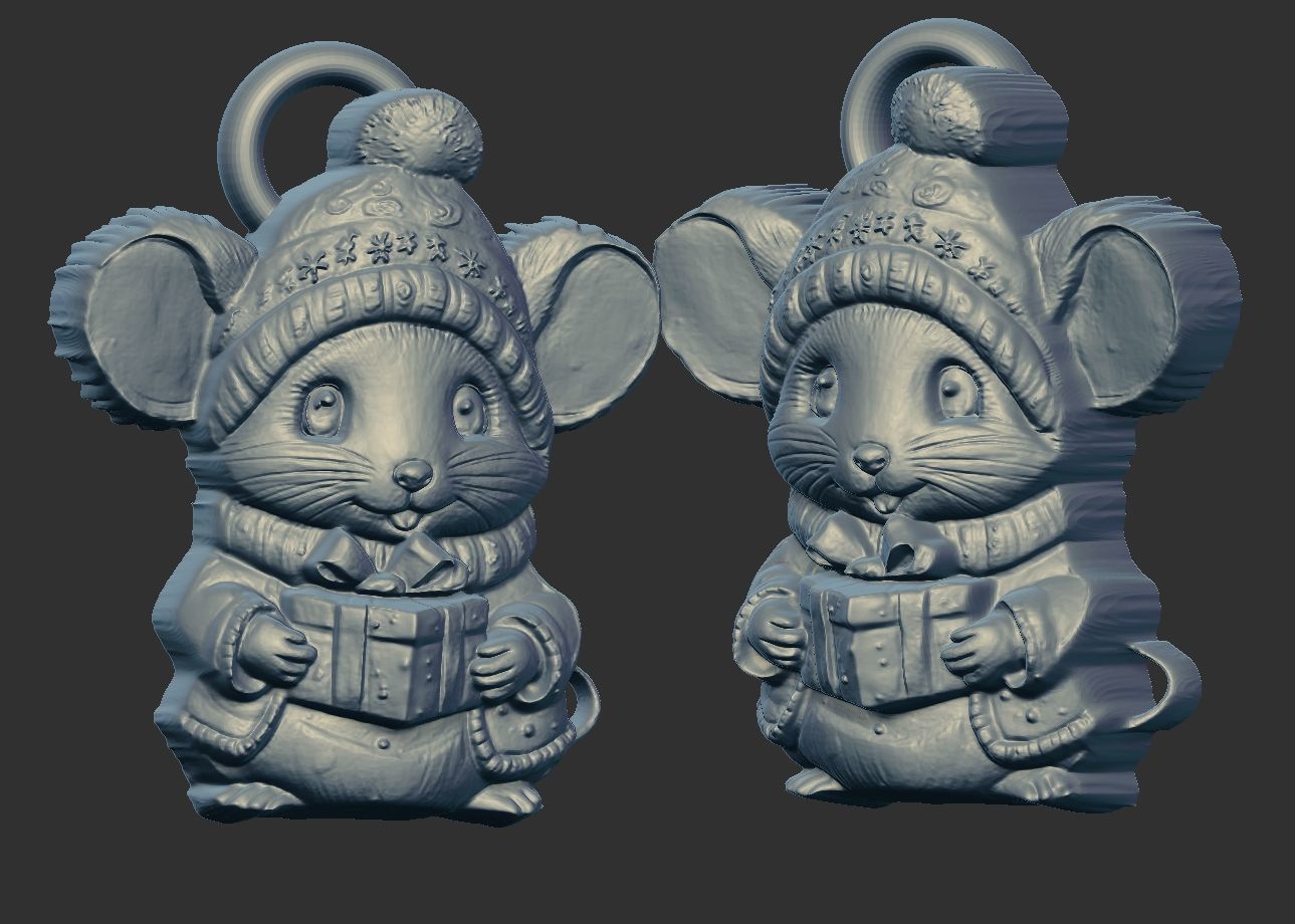 mouse christmas decor 3D print model_7