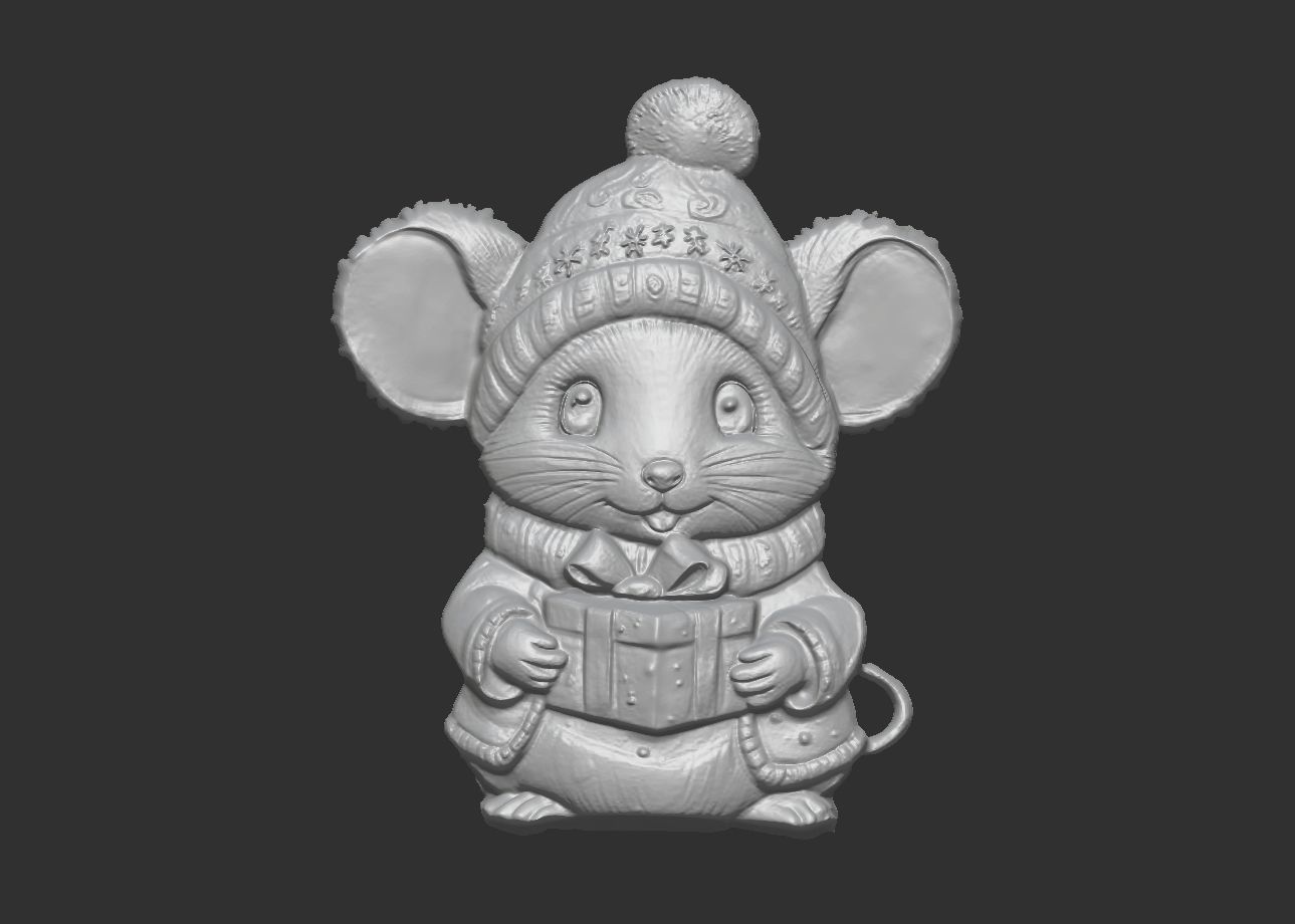 mouse christmas decor 3D print model_10