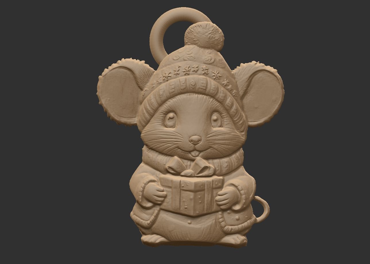 mouse christmas decor 3D print model_11