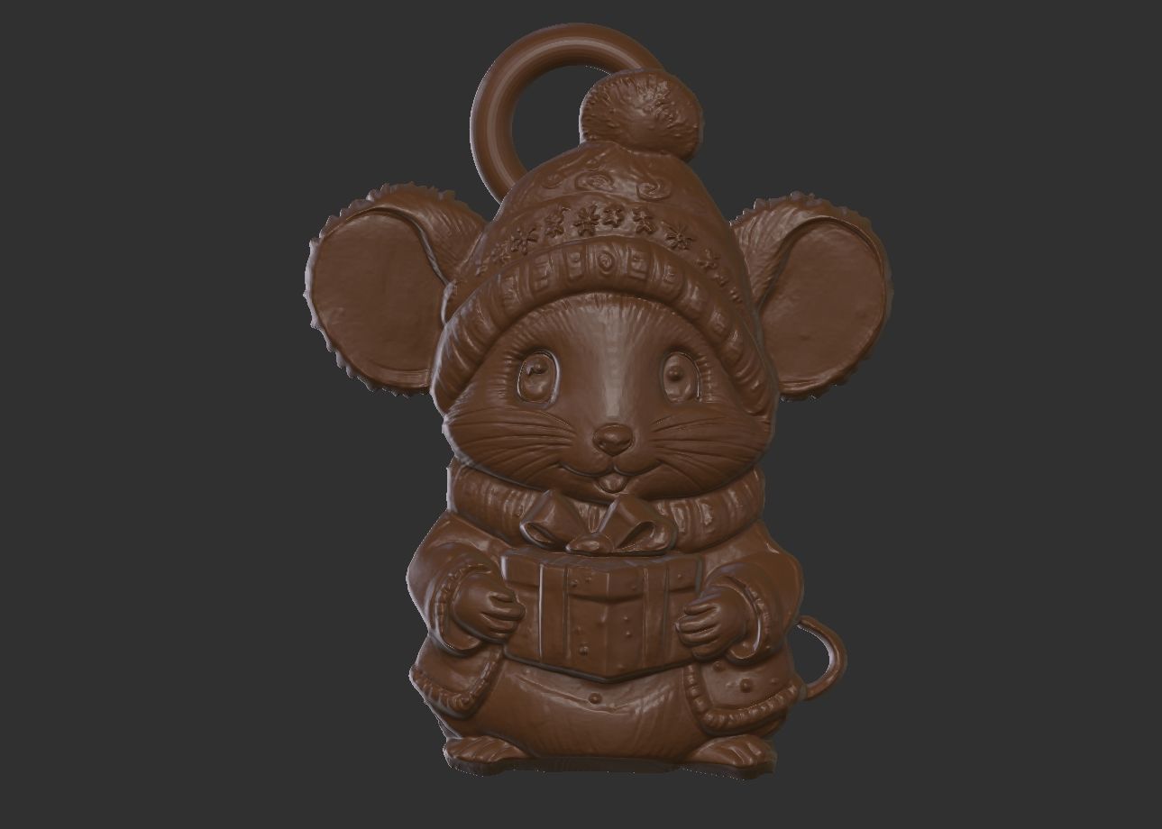 mouse christmas decor 3D print model_6