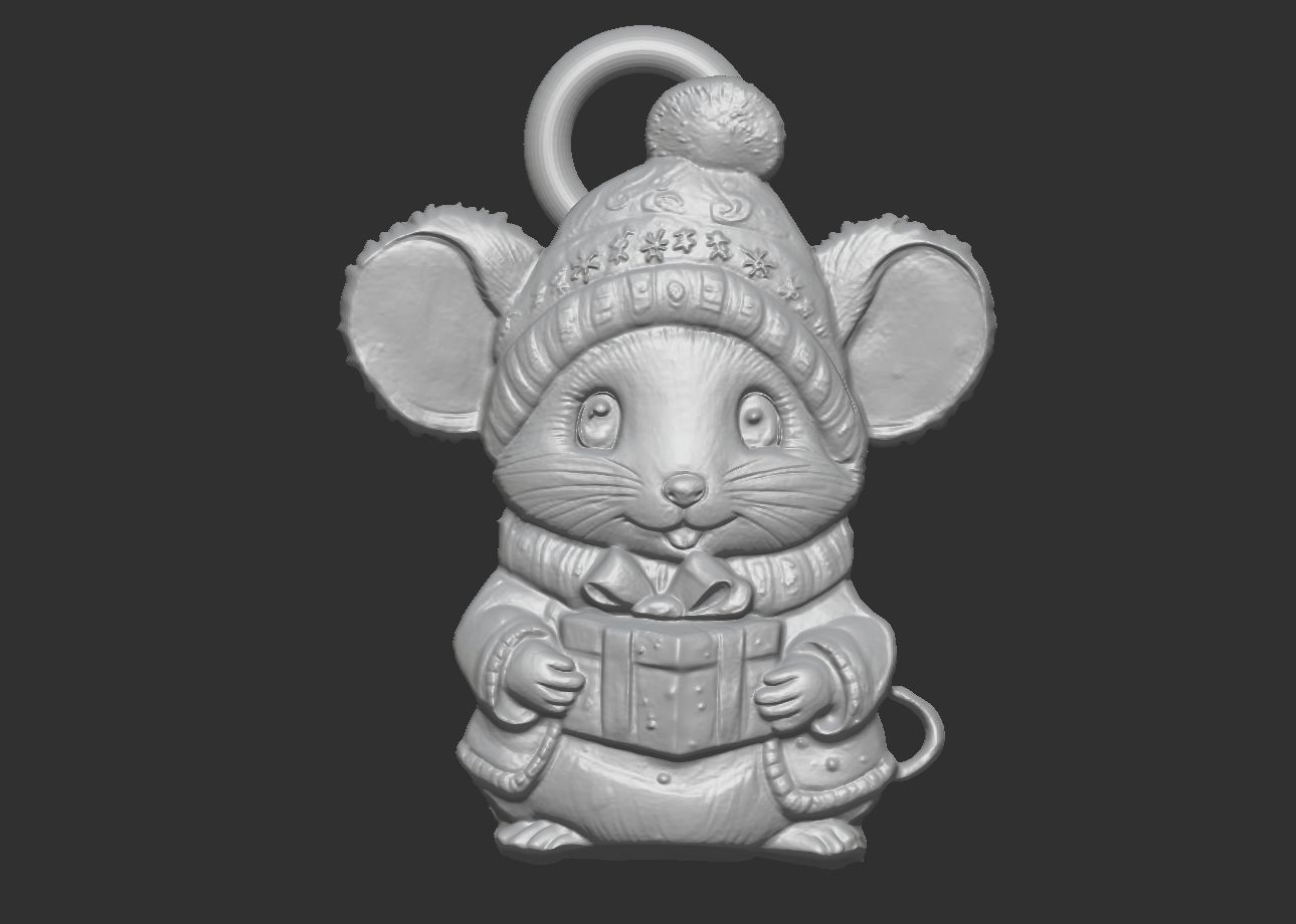 mouse christmas decor 3D print model_13