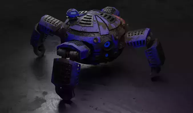 Space Explorer robot Sci Fi game-ready model Low-poly 3D model