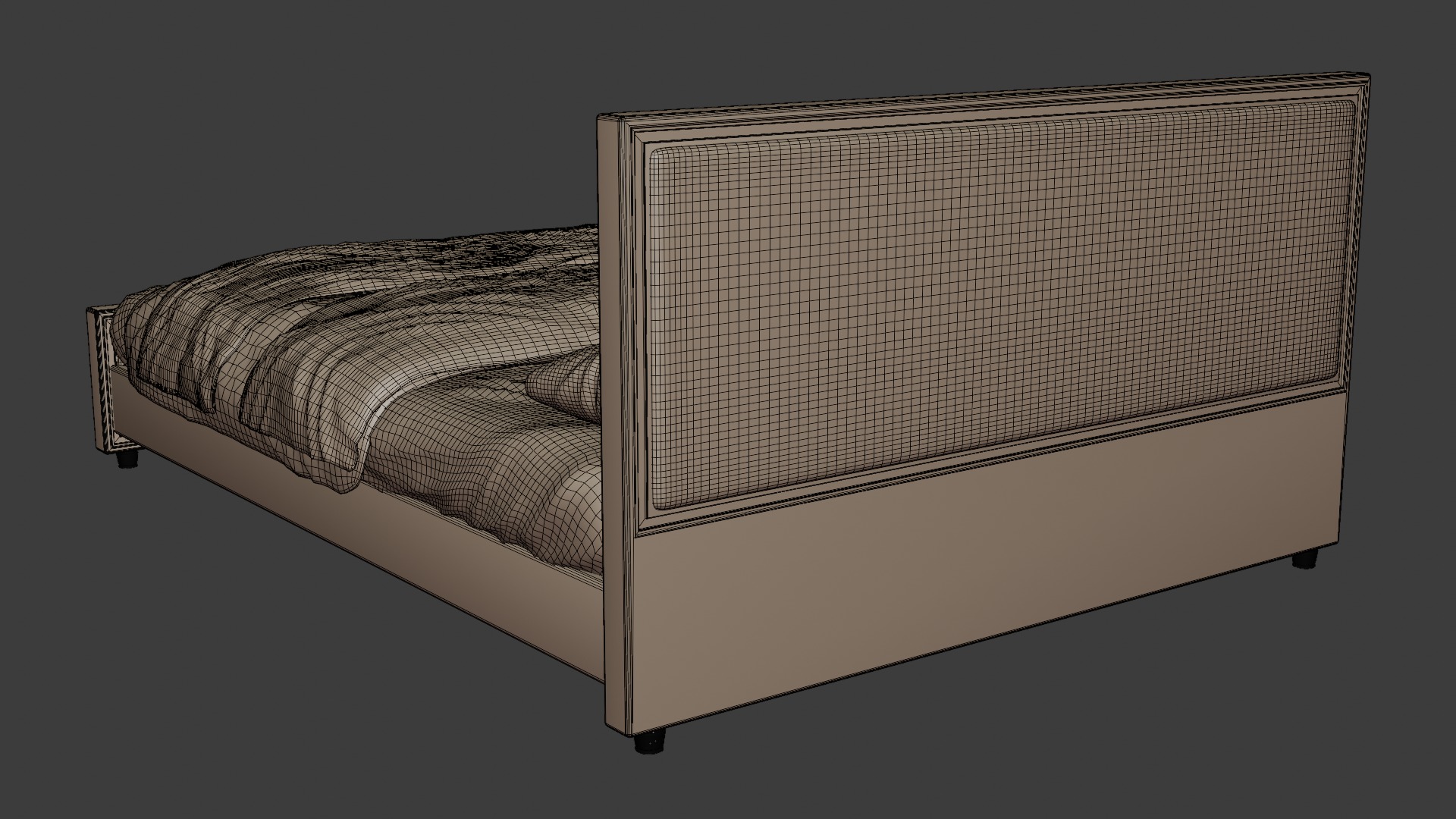 Minimalistic bed with an attractive design 3D model_7
