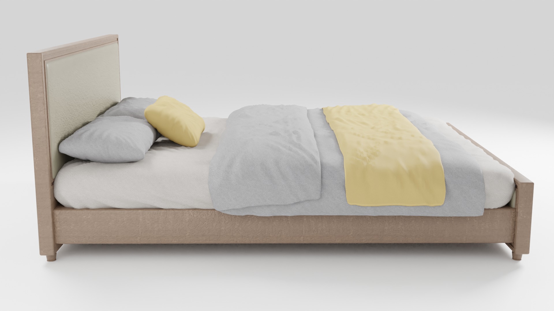 Minimalistic bed with an attractive design 3D model_1