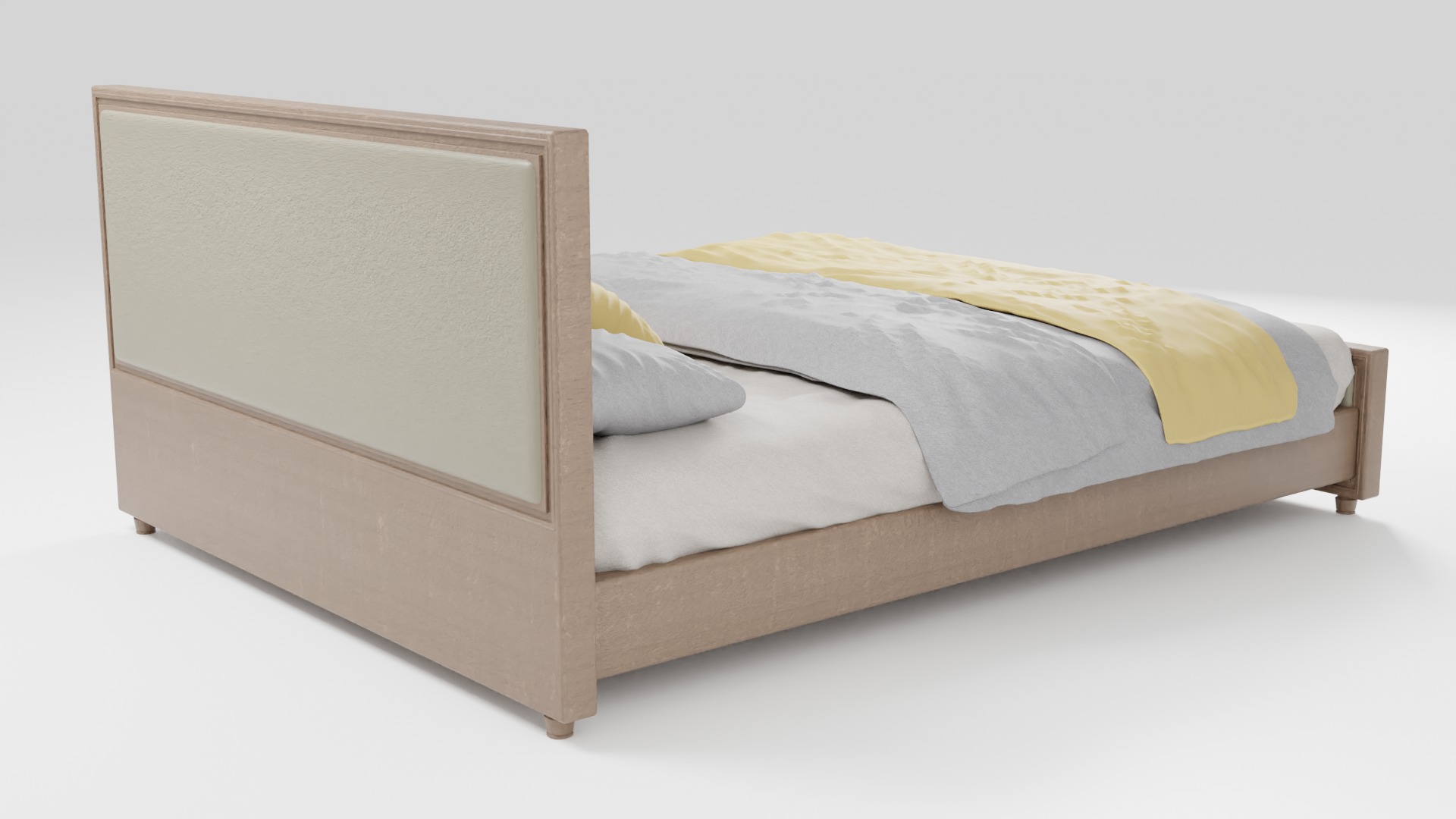 Minimalistic bed with an attractive design 3D model_2
