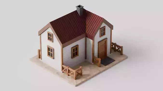 Cute Cartoon Small Wood House 01