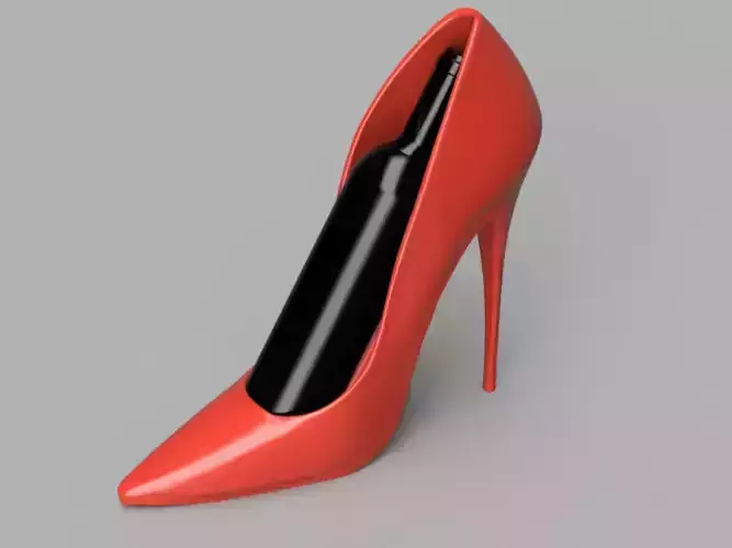 Wine Bottle Holder in the Shape of a High Heel Shoe 3D print model