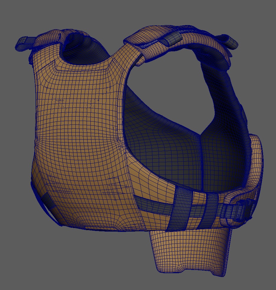 Military Vest Low-poly 3D model_8