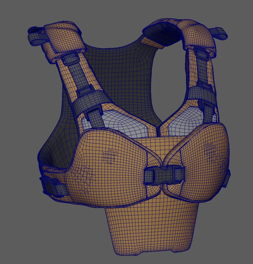 Military Vest Low-poly 3D model_7