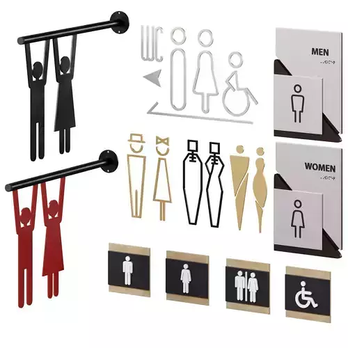 Restroom Directional Door Signs 6