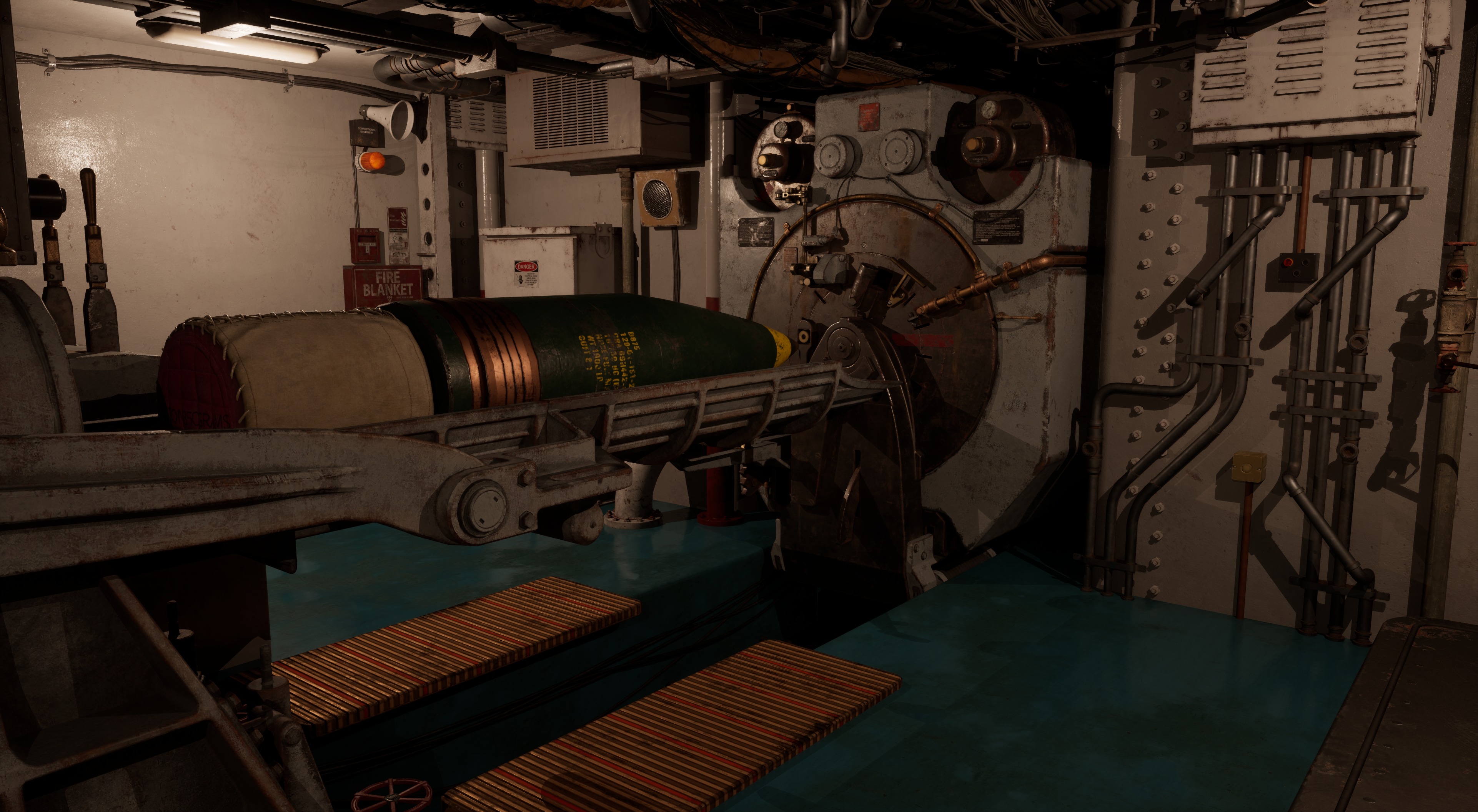 Battleship Powder Bag-Fire Axe-Gun Shell Low-poly 3D model_3