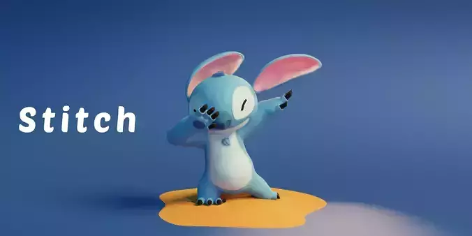 Stitch Dabbing 3D Model for 3D Printing 3D print model
