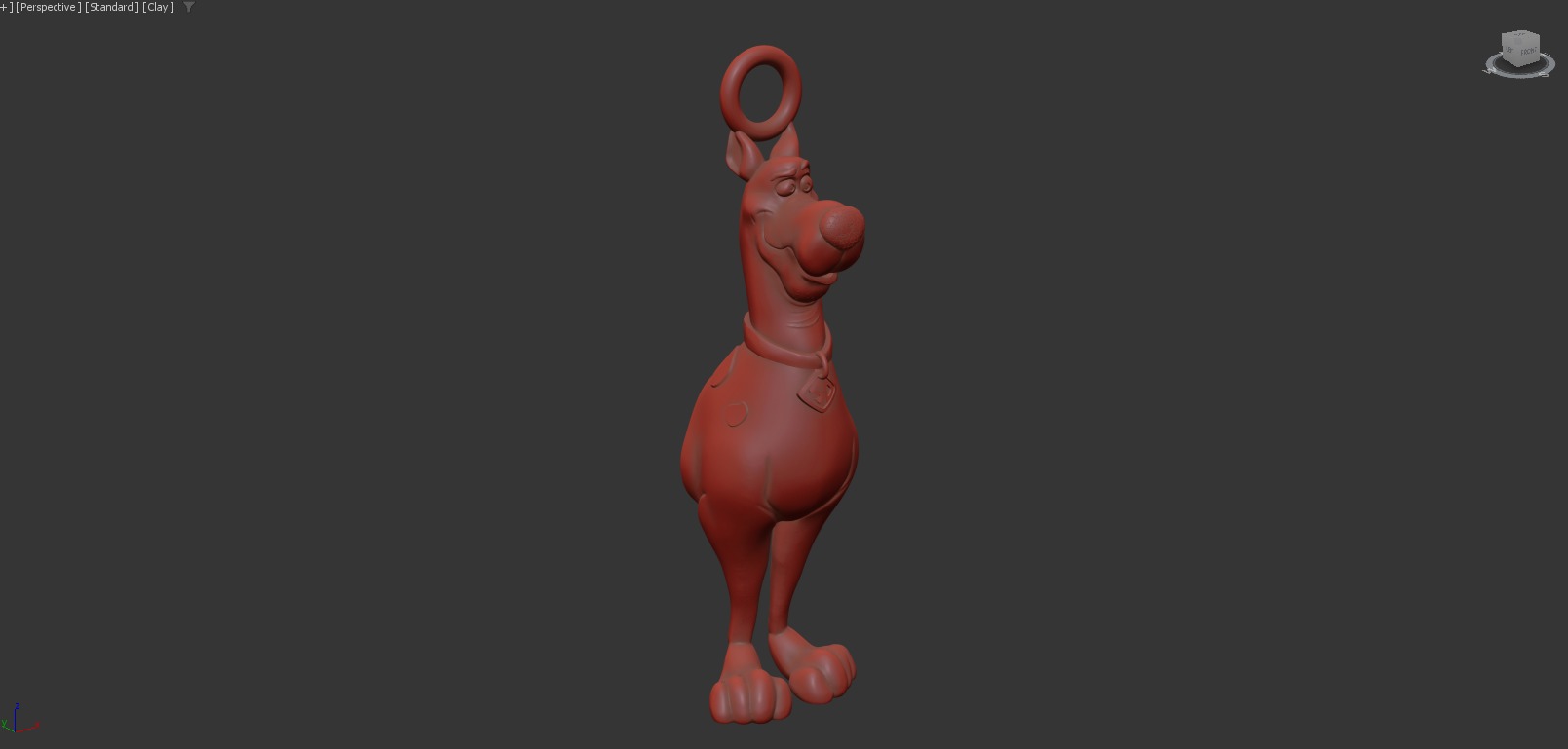 Scooby Doo dog pendant jewelry gold 3D print model_6