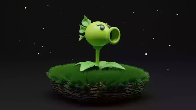 Repeater Shooter Plants Vs Zombies Low-poly 3D model