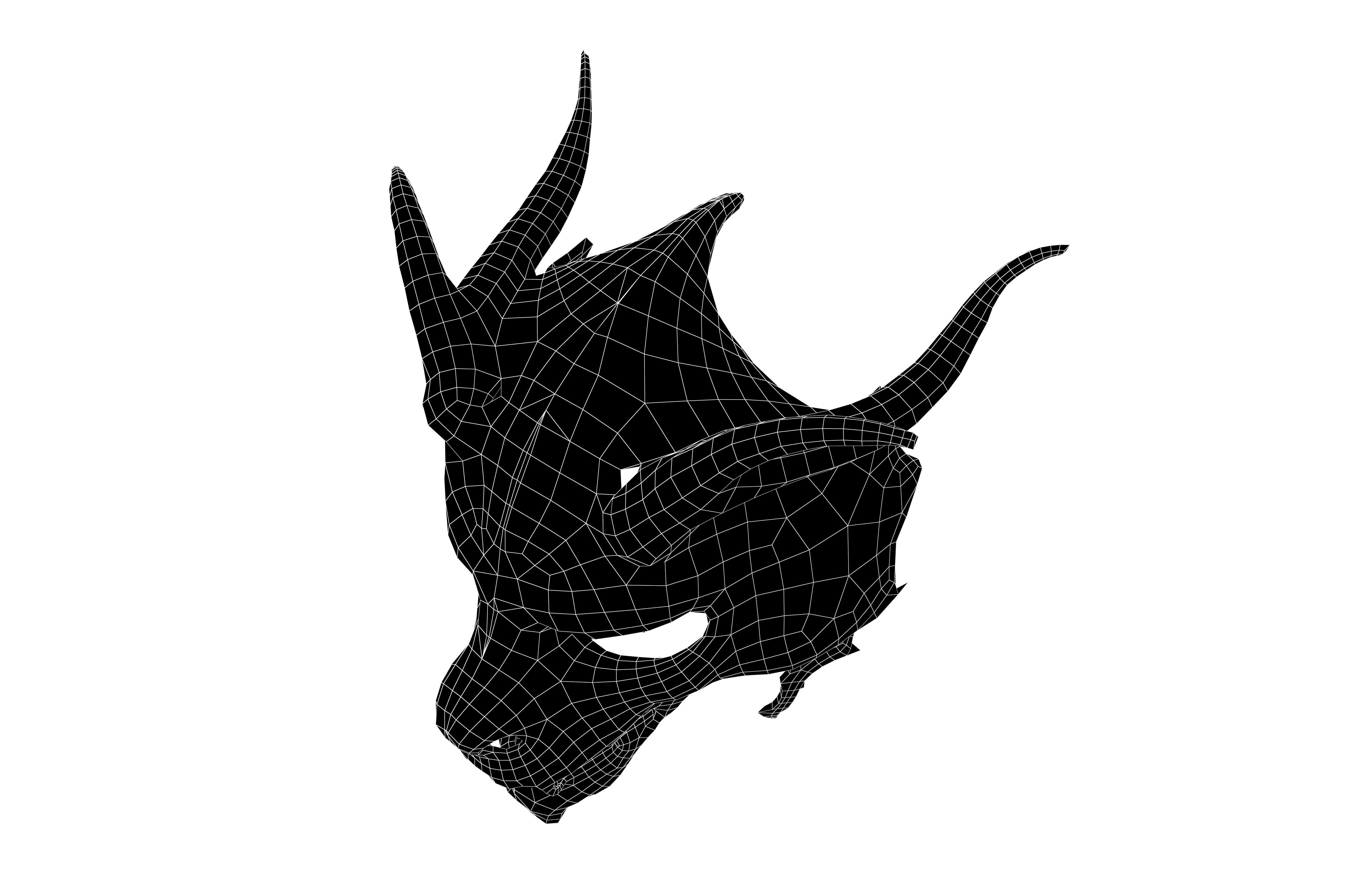 Oriental Dragon Mask v1 003 Low-poly 3D model_4