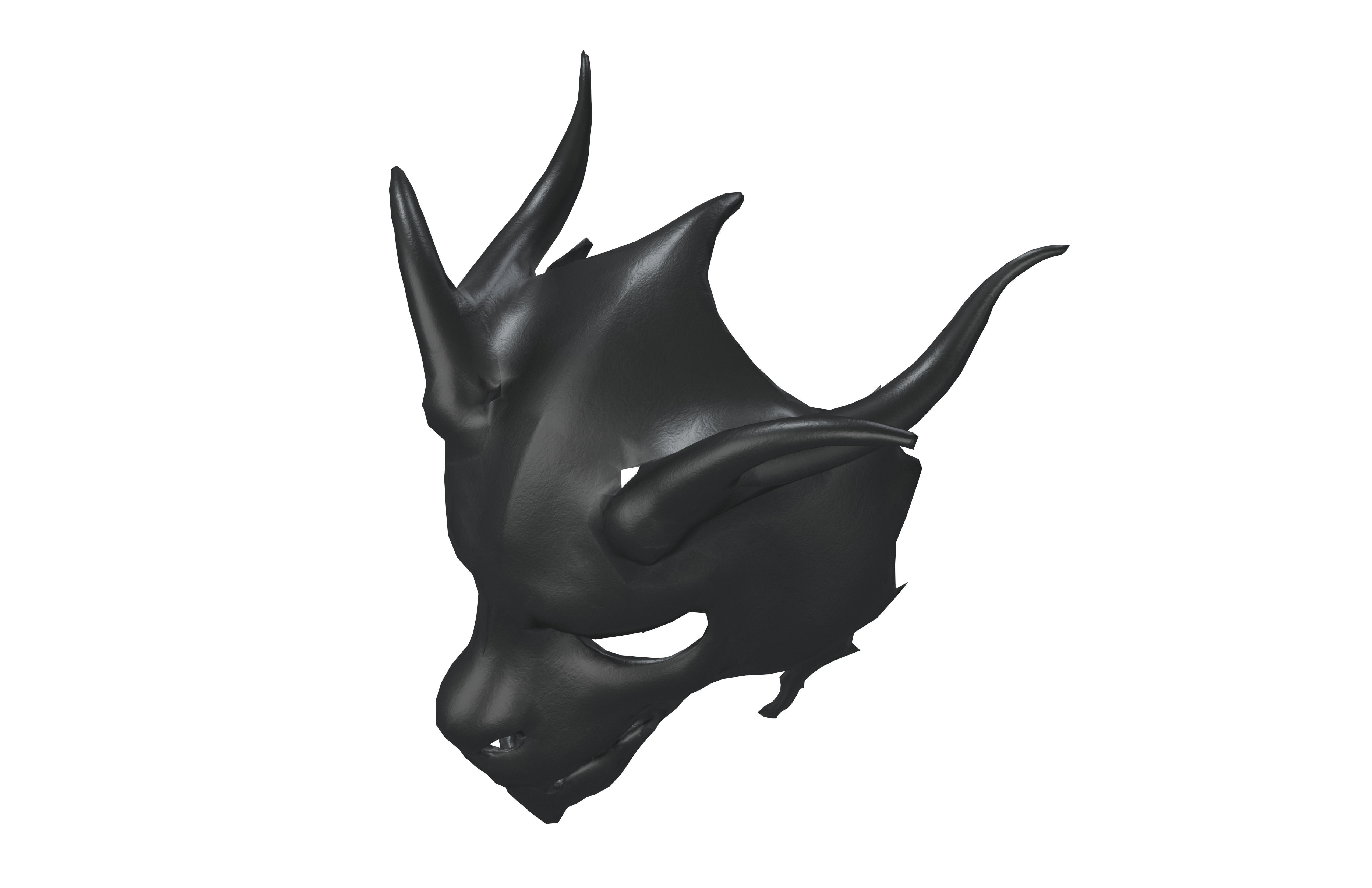 Oriental Dragon Mask v1 003 Low-poly 3D model_2