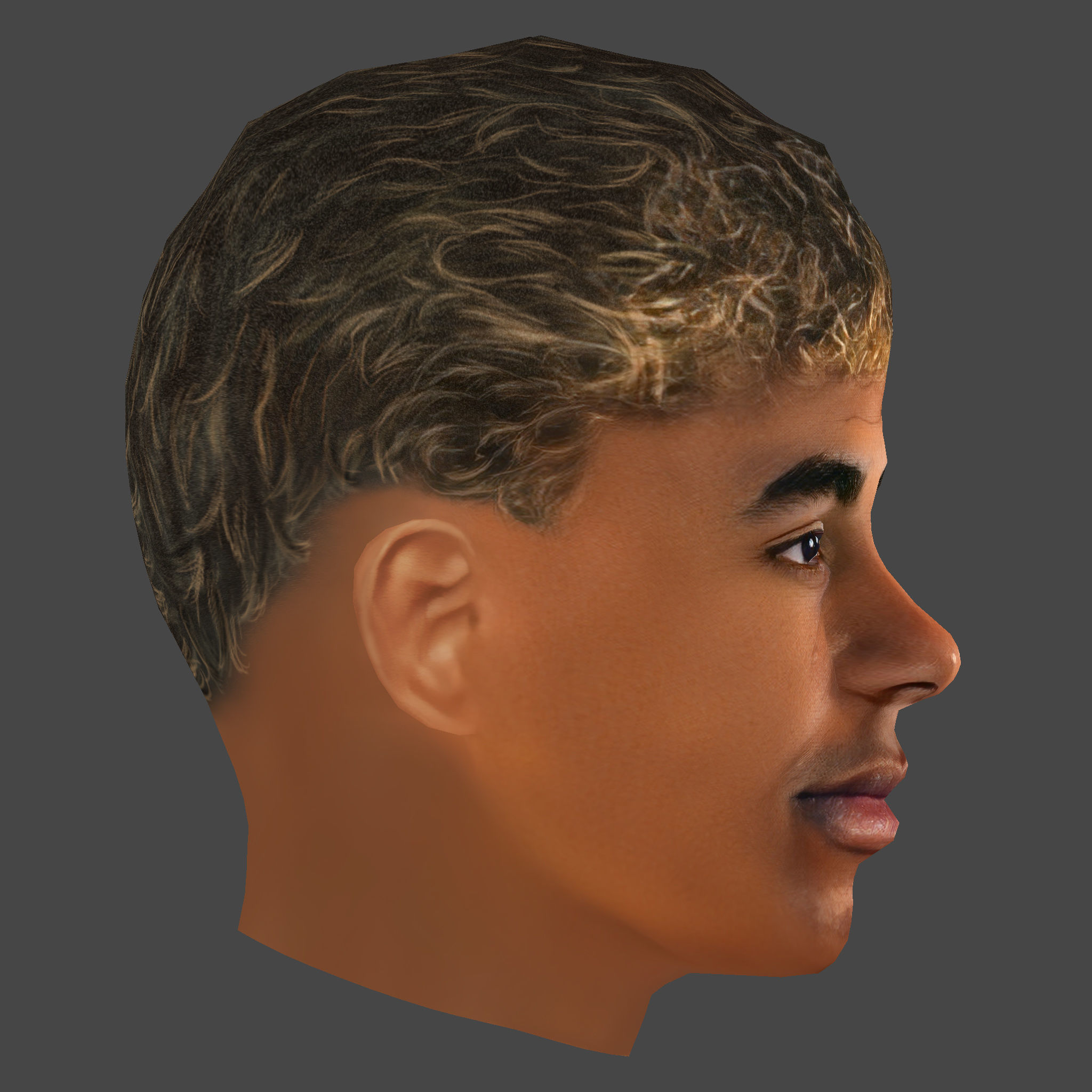 Lamine Yamal Head - Low poly head for game Low-poly 3D model_4