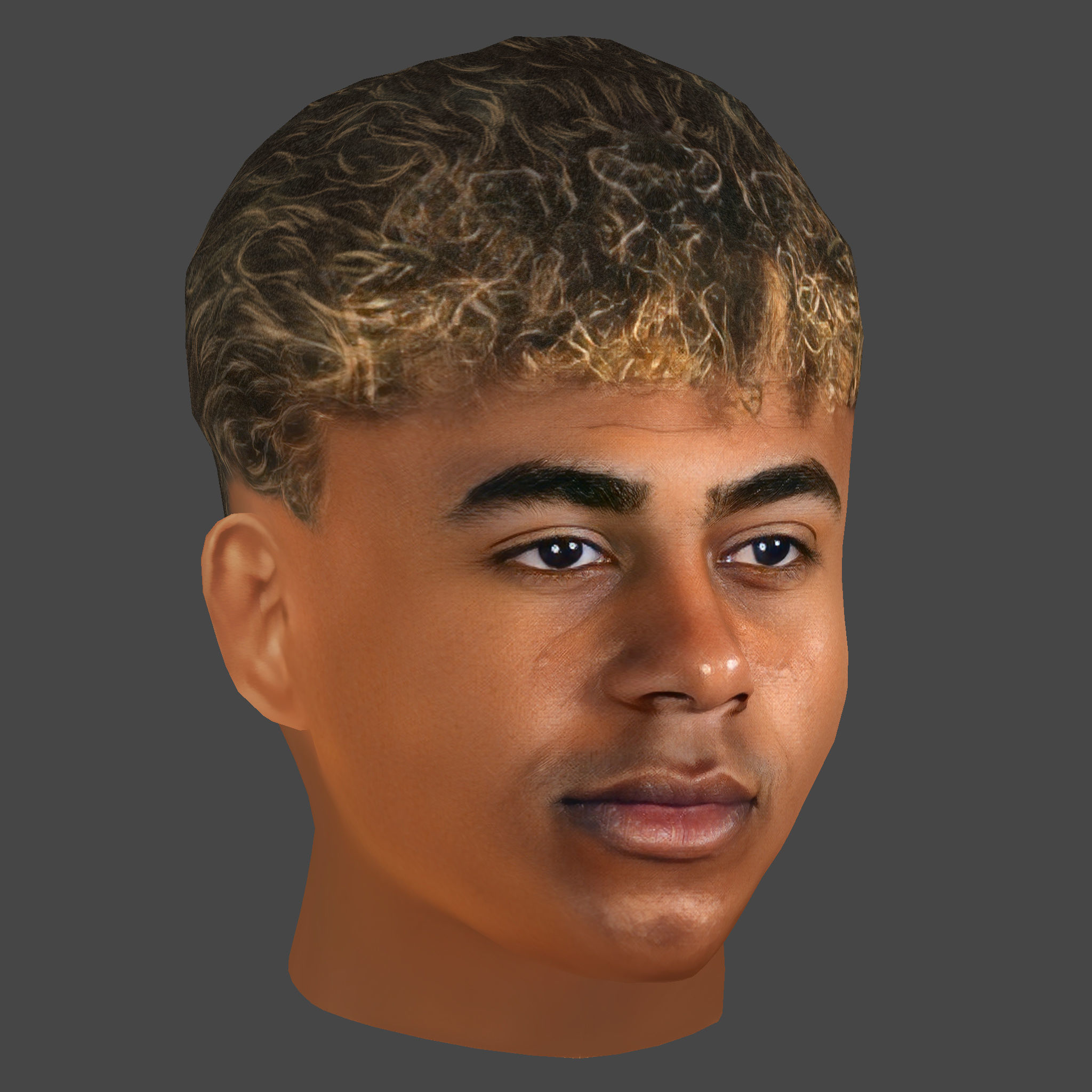 Lamine Yamal Head - Low poly head for game Low-poly 3D model_5