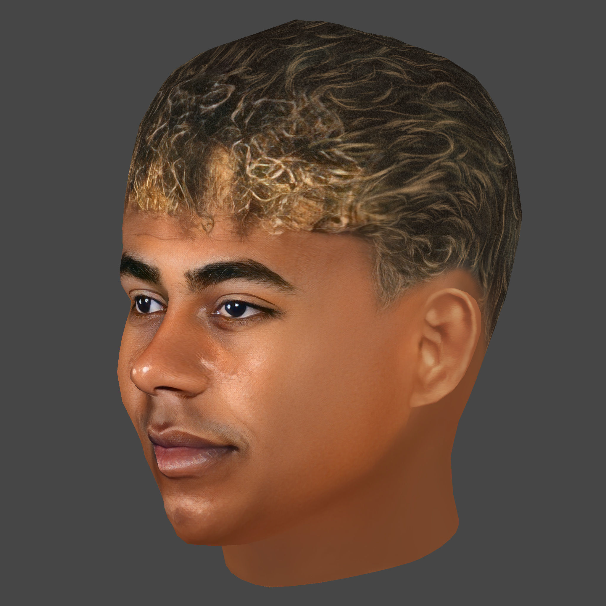 Lamine Yamal Head - Low poly head for game Low-poly 3D model_1