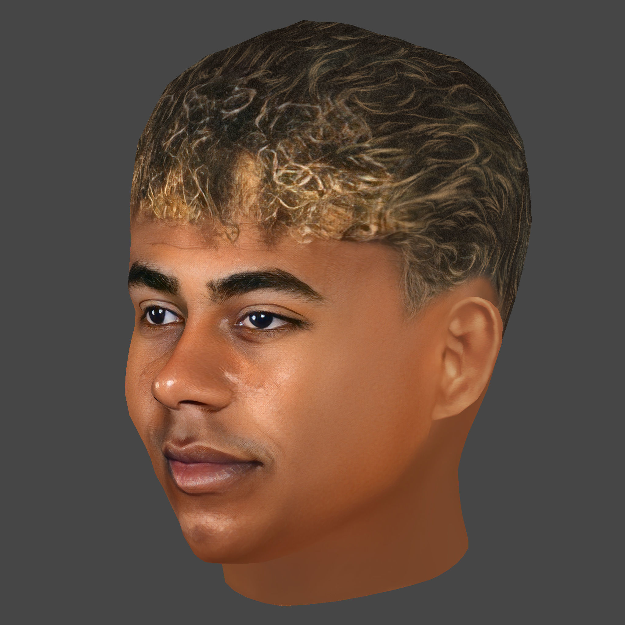 Lamine Yamal Head - Low poly head for game Low-poly 3D model_6