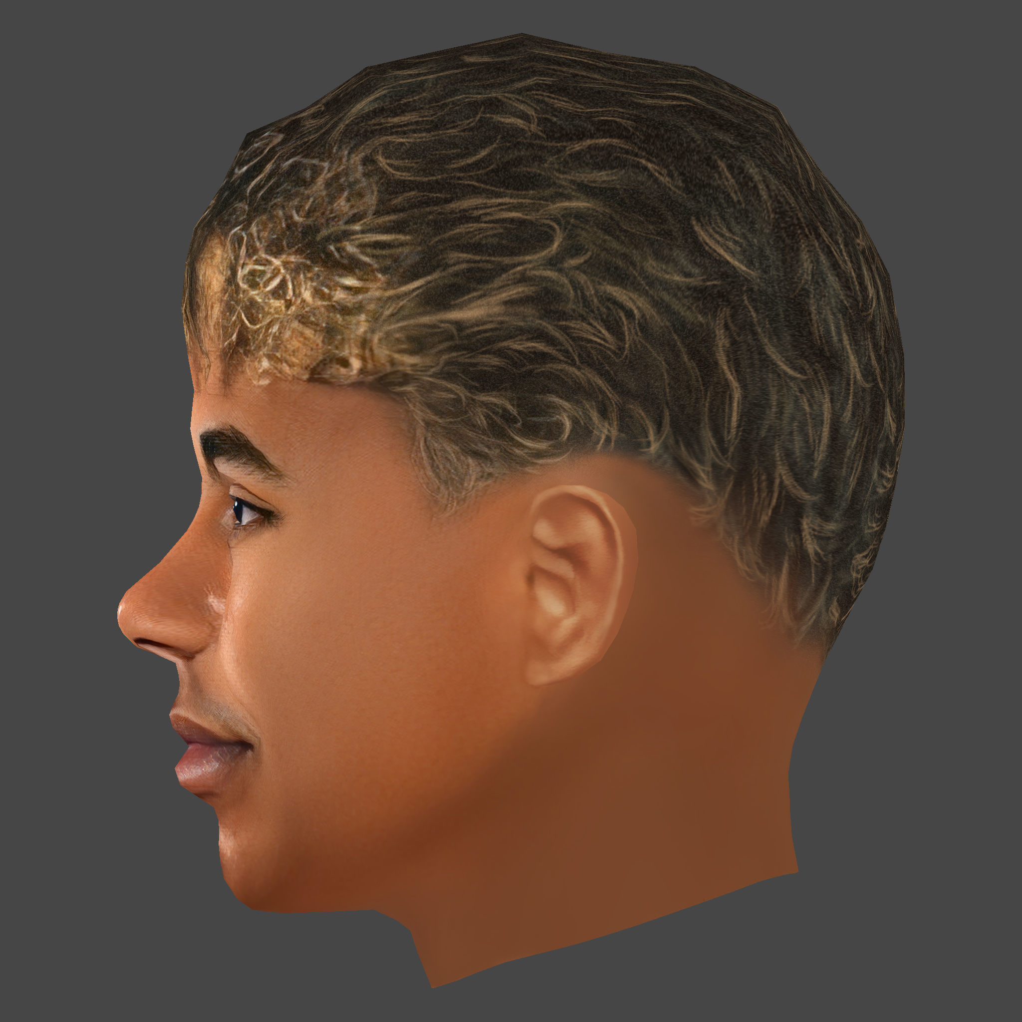 Lamine Yamal Head - Low poly head for game Low-poly 3D model_2