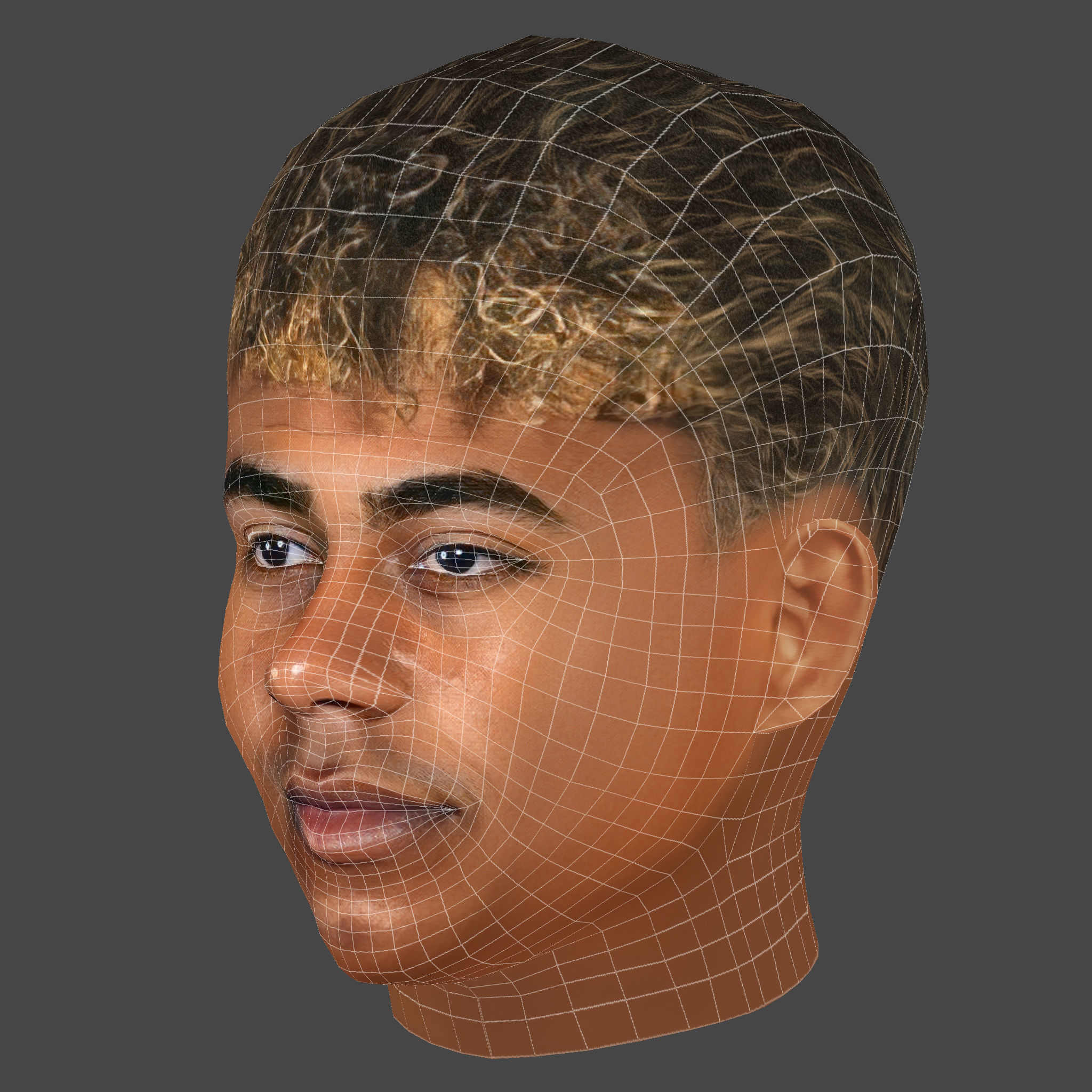 Lamine Yamal Head - Low poly head for game Low-poly 3D model_7