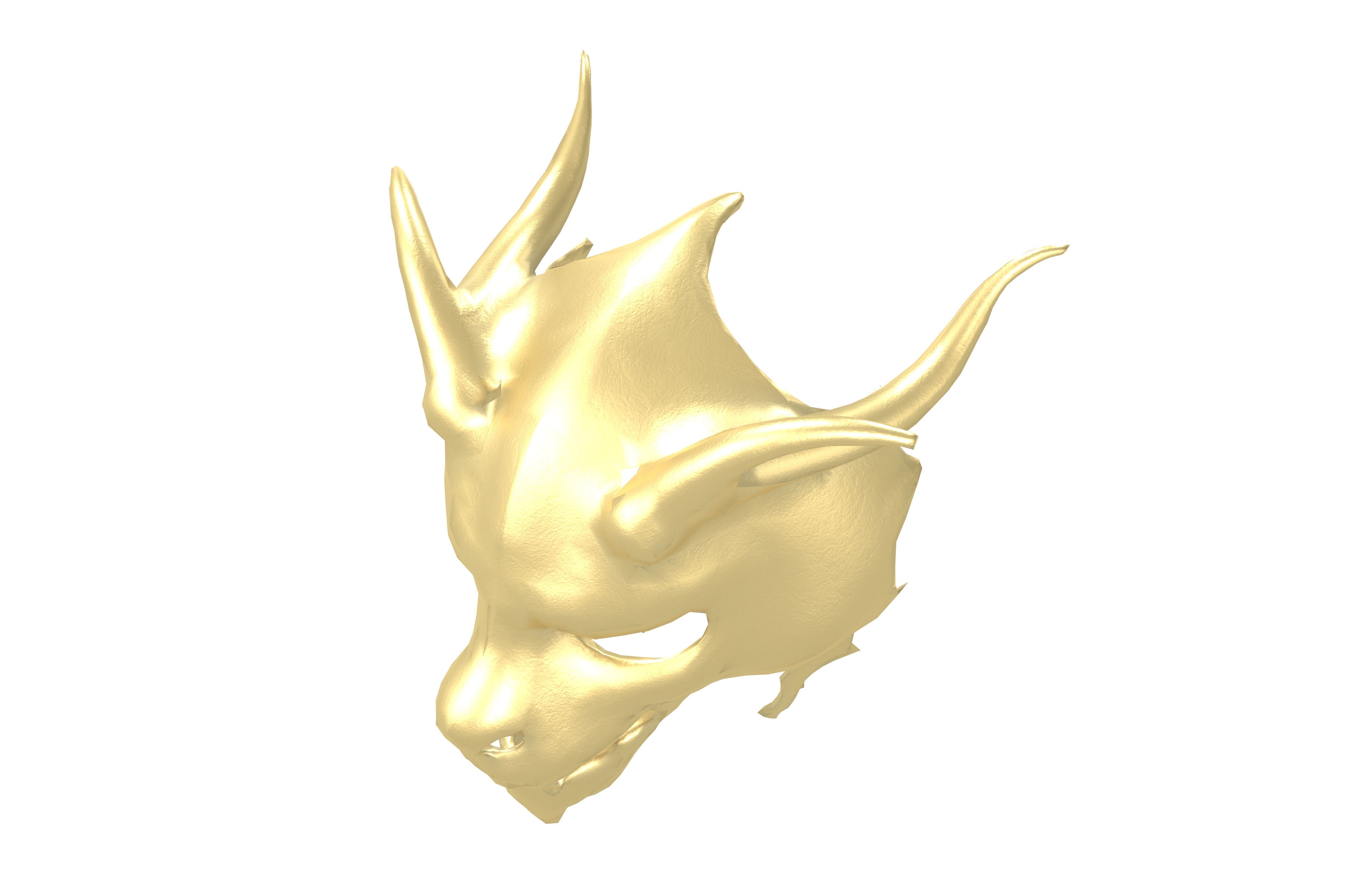 Oriental Dragon Mask v1 004 Low-poly 3D model_1