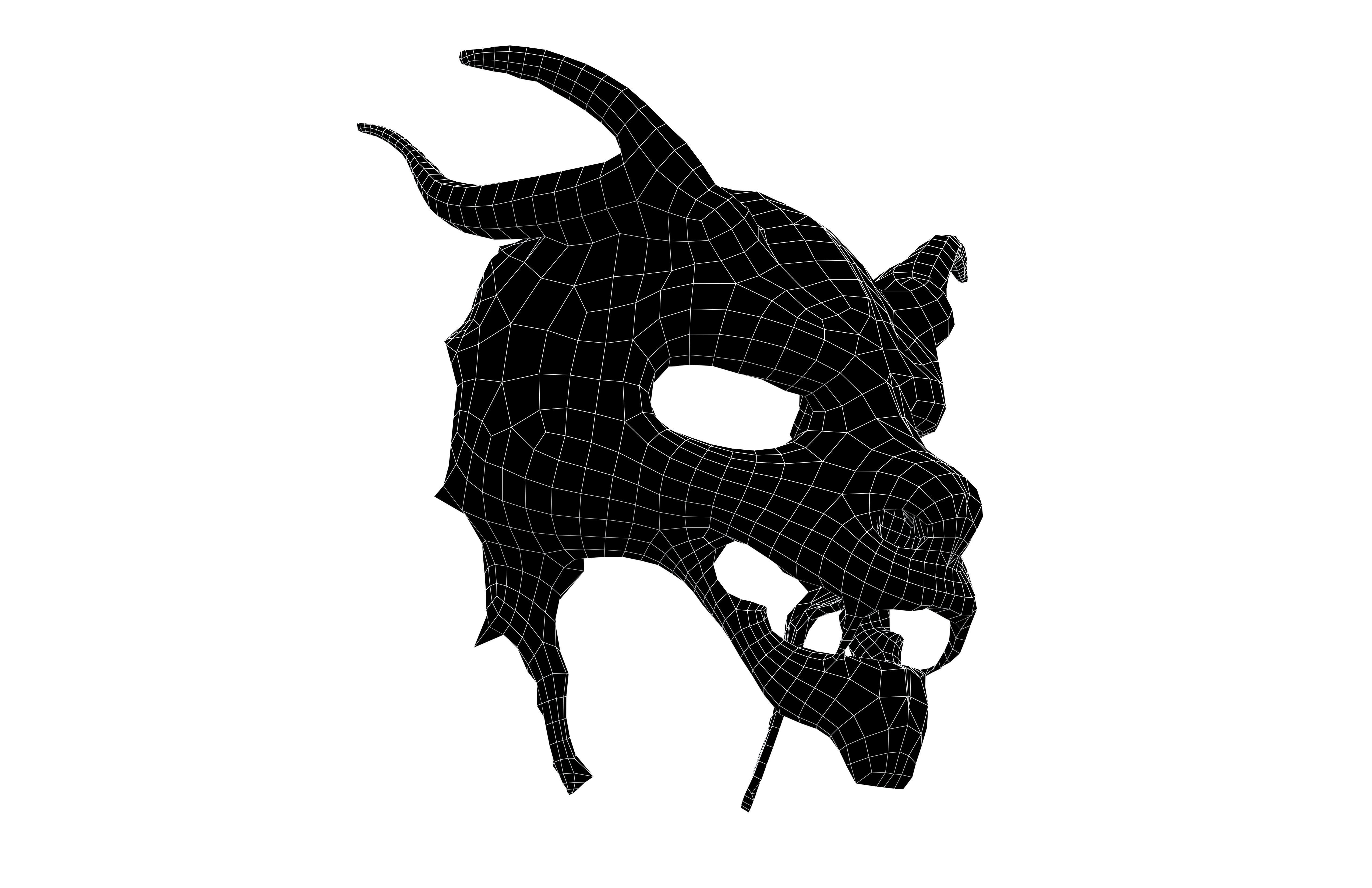 Oriental Dragon Mask v1 005 Low-poly 3D model_7