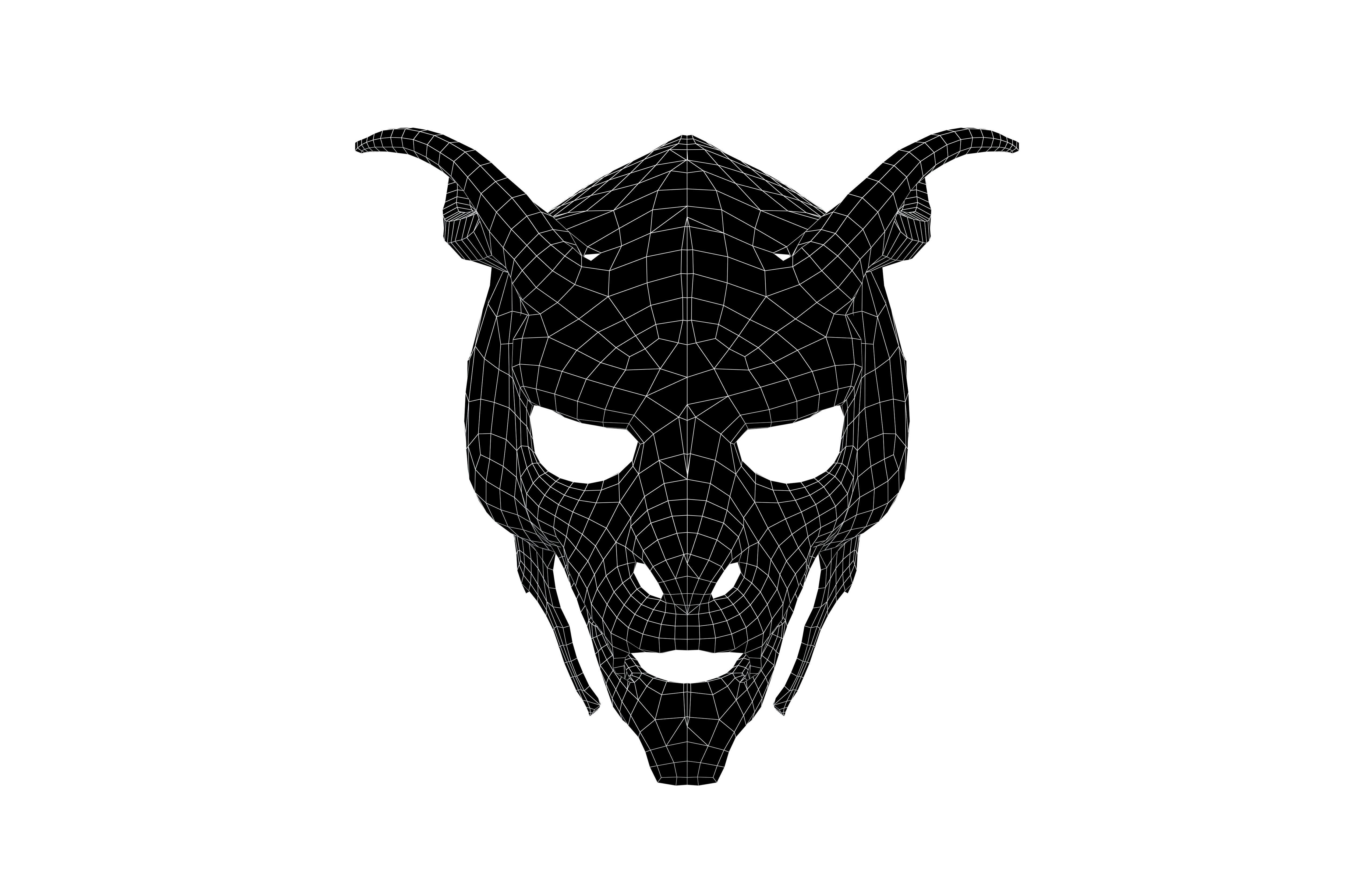 Oriental Dragon Mask v1 005 Low-poly 3D model_6