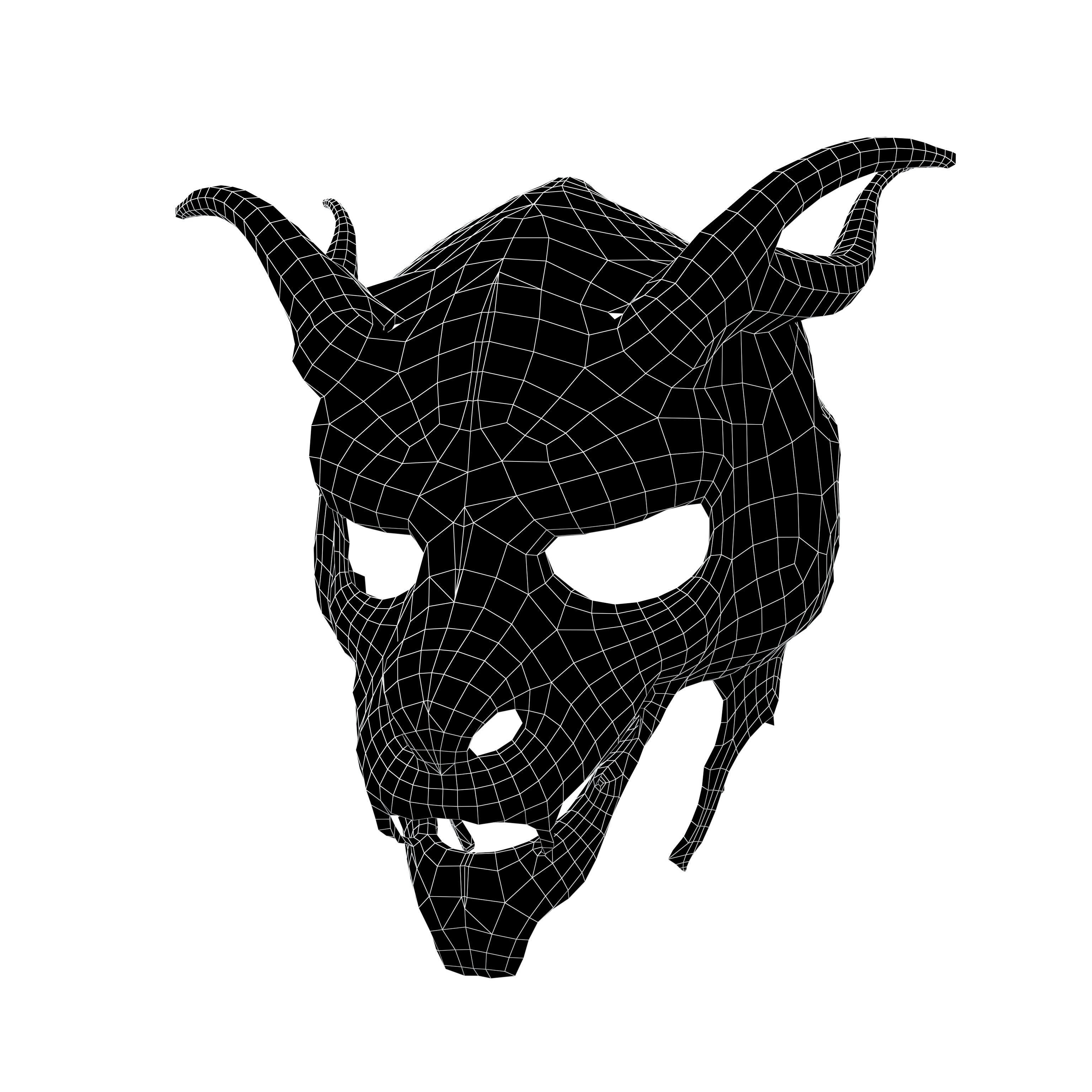Oriental Dragon Mask v1 005 Low-poly 3D model_5