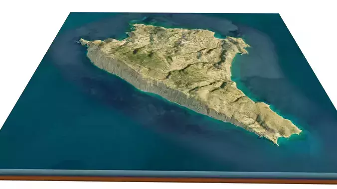 Gavdos island 3d model terrain