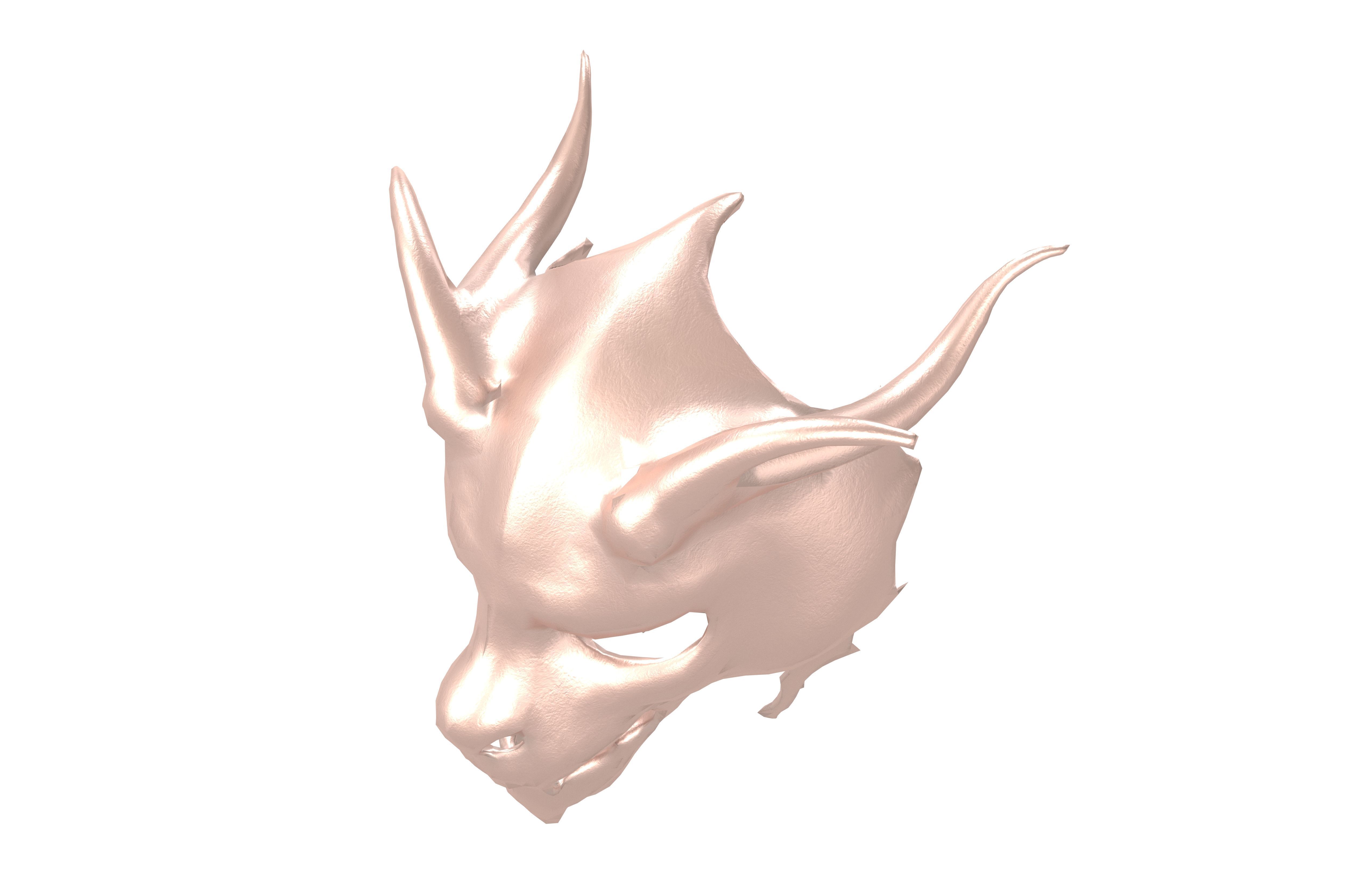 Oriental Dragon Mask v1 006 Low-poly 3D model_2